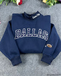 Dallas Polka Dot Varsity Applique Mock-Neck Sweatshirt