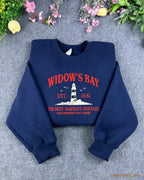 Widow's Bay Lighthouse Cursed Coastal Mystery Embroidered Navy Sweatshirt