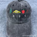 NYC Icons Embroidered Vintage Washed Dad Hat – New York Aesthetic Minimal Statement Cap