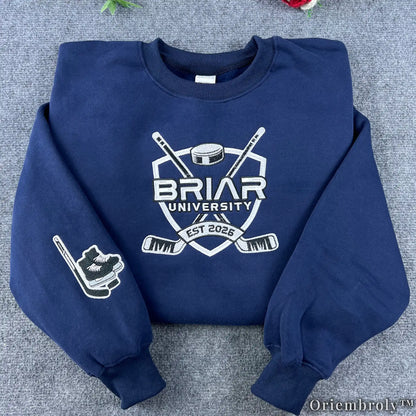 Briar University Embroidered Sweatshirt – Off Campus Hockey Romance Crewneck
