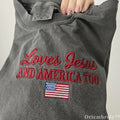 Loves Jesus and America Too Embroidered Tee – Vintage Americana Crewneck