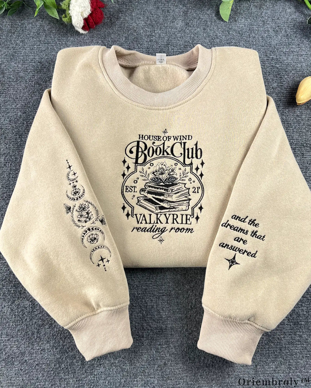 House of Wind Book Club Valkyrie Reading Room Embroidered Sweatshirt
