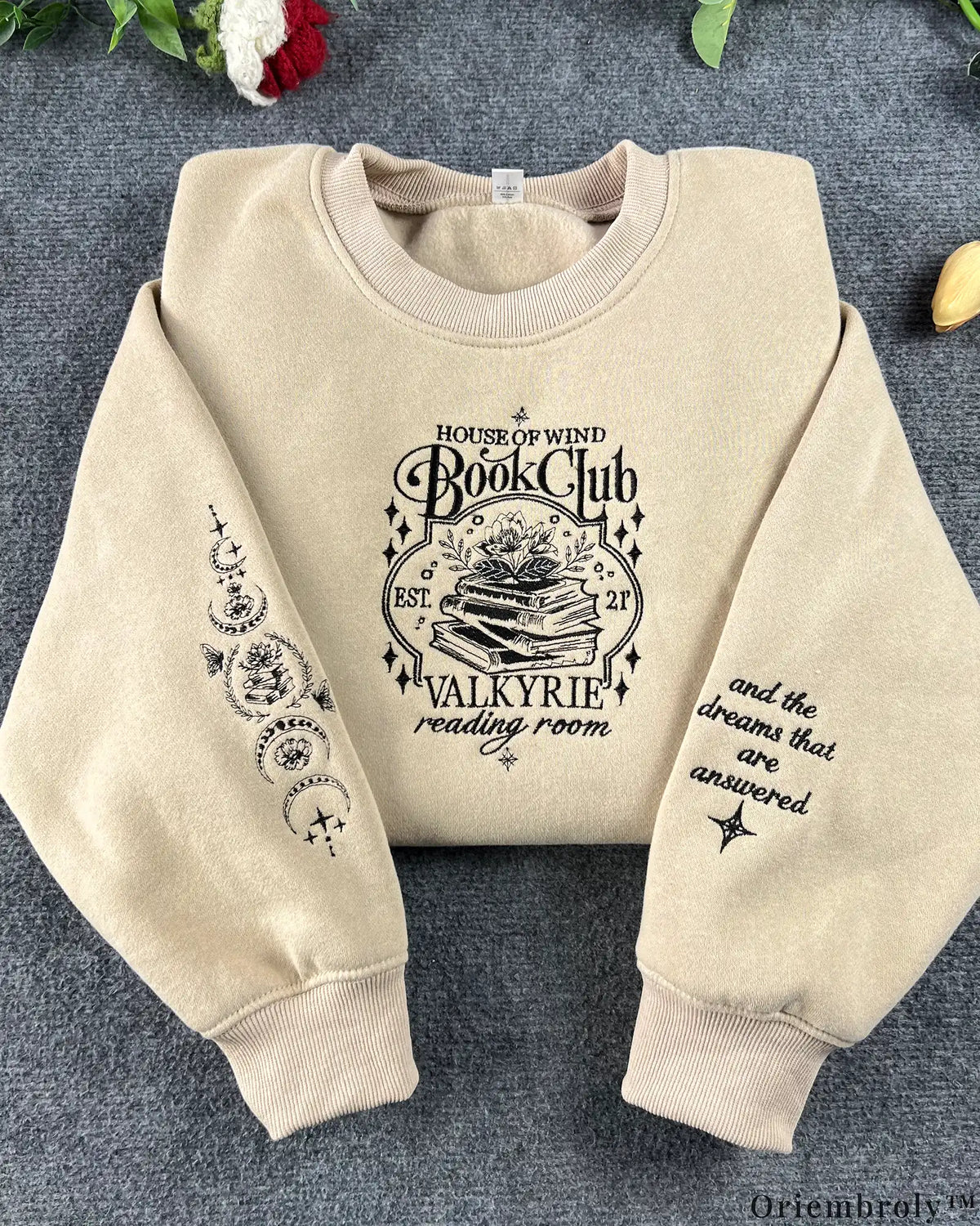 House of Wind Book Club Valkyrie Reading Room Embroidered Sweatshirt