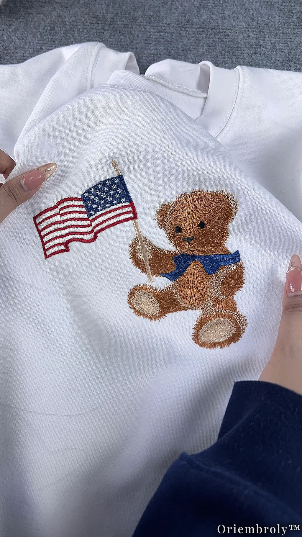 American Teddy Bear Toddler Youth Embroidered Crewneck