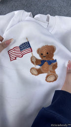 American Teddy Bear Toddler Youth Embroidered Crewneck