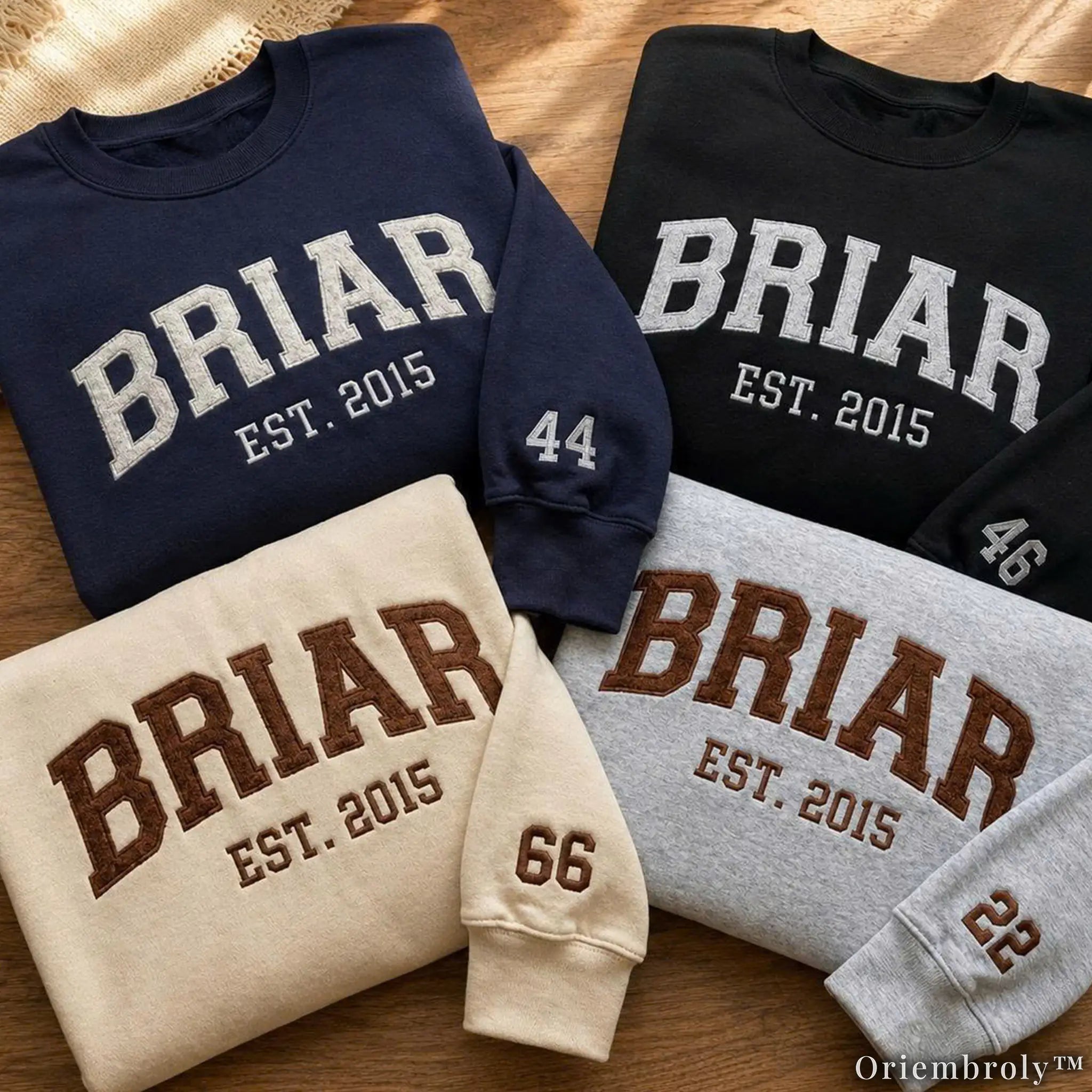 Embroidered Collegiate Varsity Sweatshirt | University Inspired Fleece Crewneck