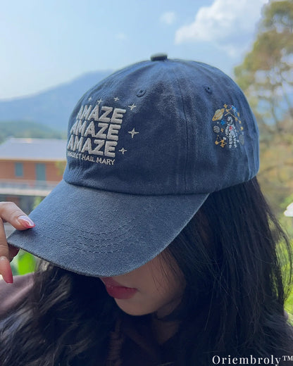 Amaze Amaze Amaze Embroidered Vintage Washed Dad Hat – Sci-Fi Inspired Minimal Statement Cap