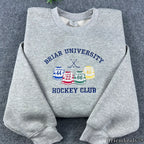 Briar University Hockey Club Embroidered Sweatshirt – Off Campus Bookish Crewneck