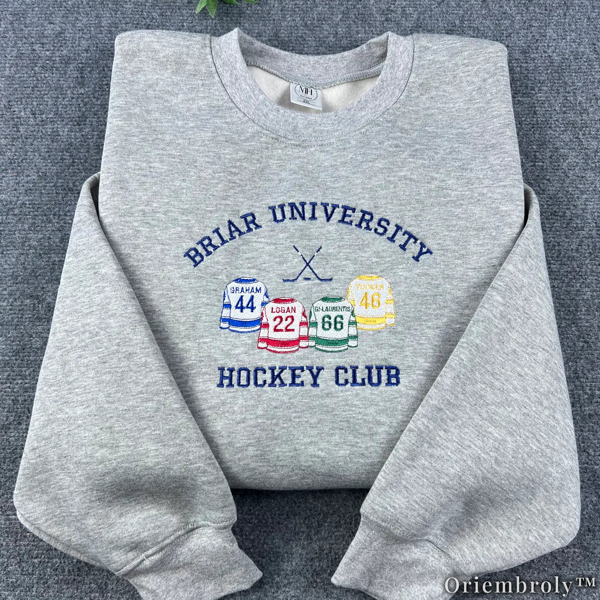 Briar University Hockey Club Embroidered Sweatshirt – Off Campus Bookish Crewneck