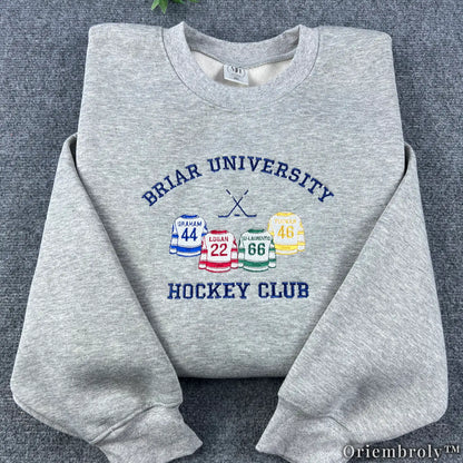 Briar University Hockey Club Embroidered Sweatshirt – Off Campus Bookish Crewneck