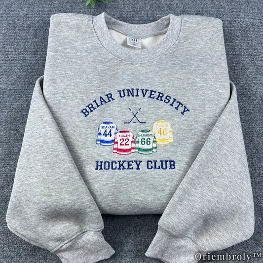 Briar University Hockey Club Embroidered Sweatshirt – Off Campus Bookish Crewneck