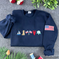 New England Coastal Embroidered Sweatshirt – Vintage Old Money Crewneck