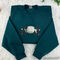 Pottsfield Harvest Festival Embroidered Sweatshirt | Gothic Pumpkin Skeleton Halloween Hoodie