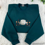 Pottsfield Harvest Festival Embroidered Sweatshirt | Gothic Pumpkin Skeleton Halloween Hoodie