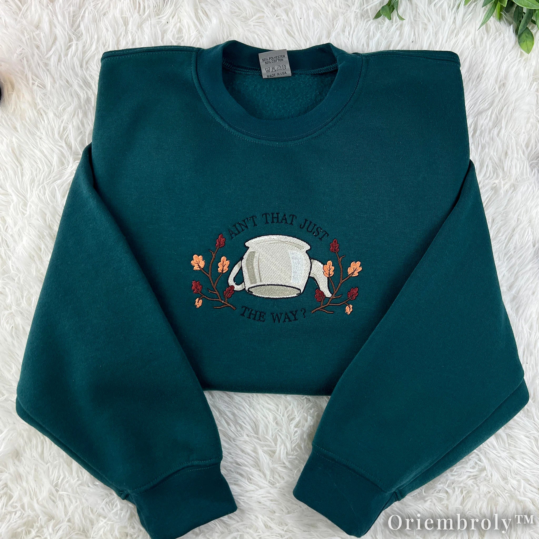 Pottsfield Harvest Festival Embroidered Sweatshirt | Gothic Pumpkin Skeleton Halloween Hoodie