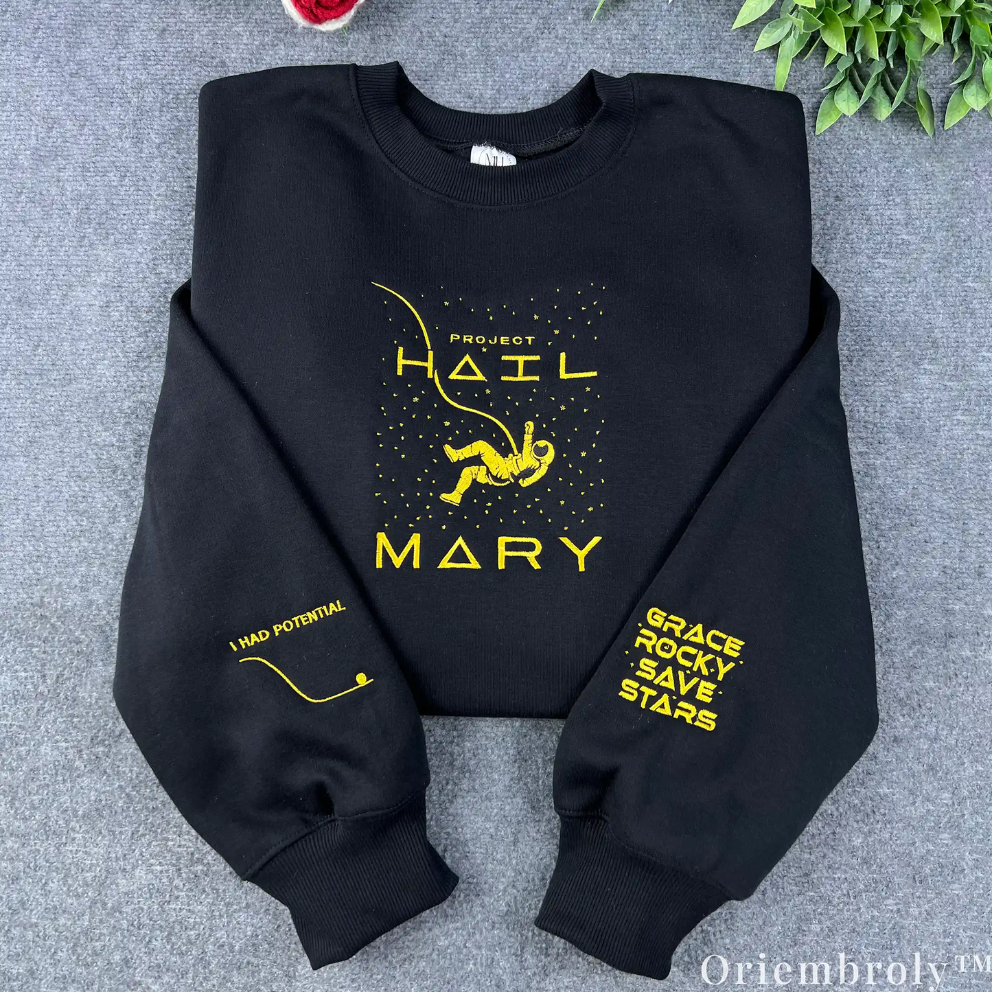 Project Hail Mary Embroidered Sweatshirt – Astronaut Sci-Fi Crewneck Bookish Streetwear