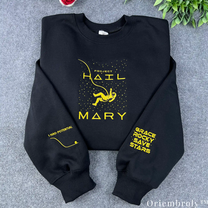 Project Hail Mary Embroidered Sweatshirt – Astronaut Sci-Fi Crewneck Bookish Streetwear