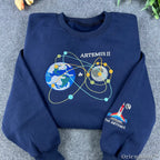 NASA Artemis II Embroidered Sweatshirt – Vintage Space Mission Crewneck