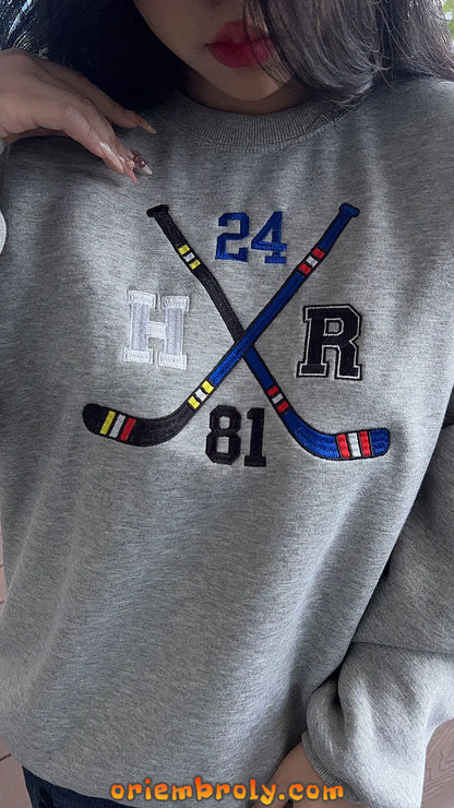Hockey Fan Embroidered Sweatshirt
