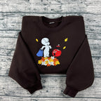 Cute Spooky Pumpkin Embroidery Sweatshirt – Autumn Halloween Merch