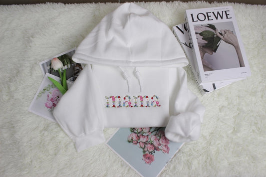 Embroidered MAMA Floral Crewneck Sweatshirt