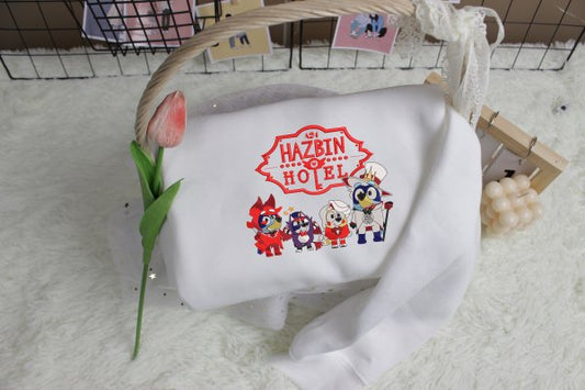 Hazbin Hotel Friend  Embroidery Sweatshirt, Hazbin Hotel Characters Shirt