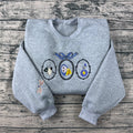 Coraline Embroidered Sweatshirt – Fantasy Keys, Coraline Doll, Cat & Dragonfly Embroidery, Spooky Cute Movie Merch Crewneck