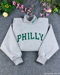 Go Birds Philly Varsity Applique Embroidered Mock Neck Sweatshirt