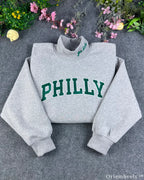 Go Birds Philly Varsity Applique Embroidered Mock Neck Sweatshirt