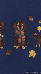 Cozy Dachshund Embroidered Sweatshirt – Autumn Wiener Dog Unisex Fleece Crewneck