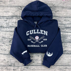 Cullen Baseball Embroidered Sweatshirt | Twilight Inspired Vampire Sweatshirt | Team Edward, Team Jacob | Vampire Fang Sleeve Detail
