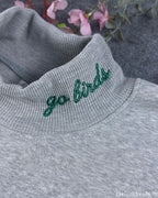 Go Birds Philly Varsity Applique Embroidered Mock Neck Sweatshirt