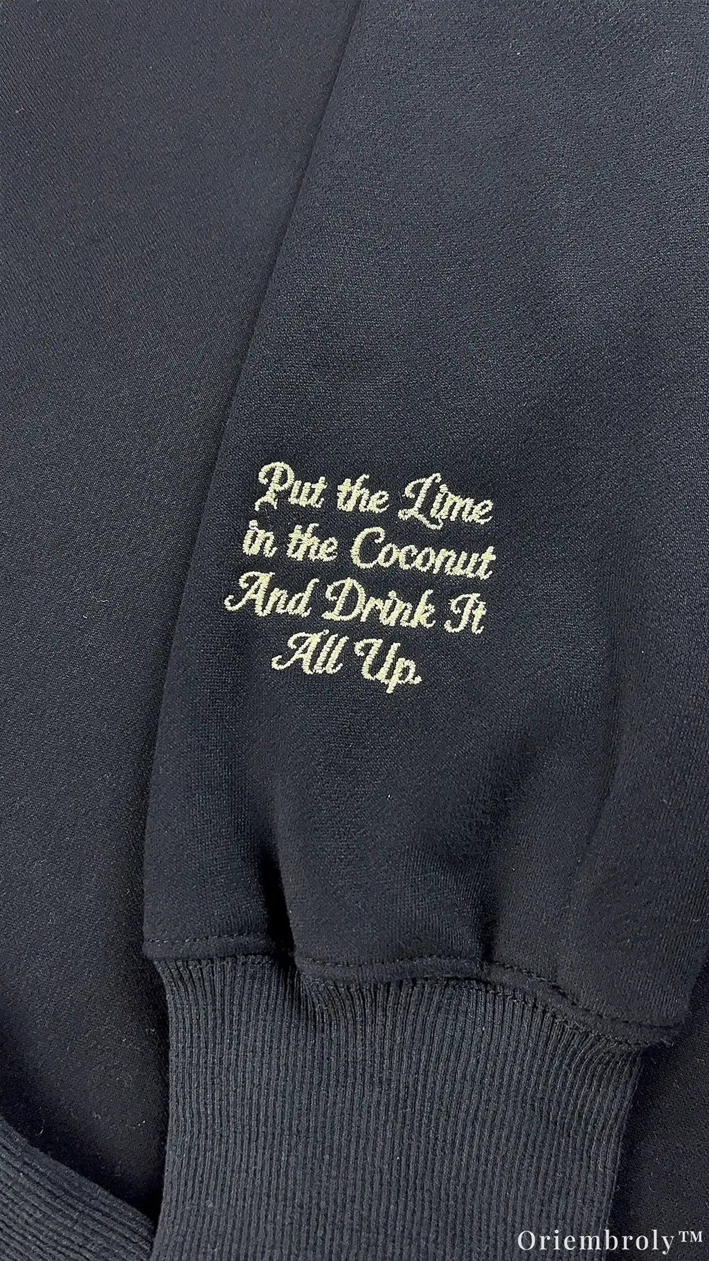 Midnight Margaritas Magic Charm Necklace Embroidered Black Sweatshirt
