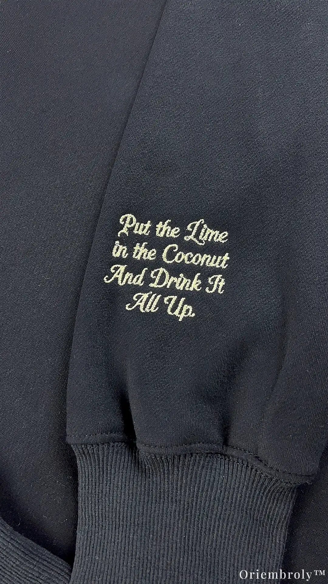 Midnight Margaritas Magic Charm Necklace Embroidered Black Sweatshirt