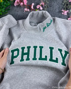 Go Birds Philly Varsity Applique Embroidered Mock Neck Sweatshirt