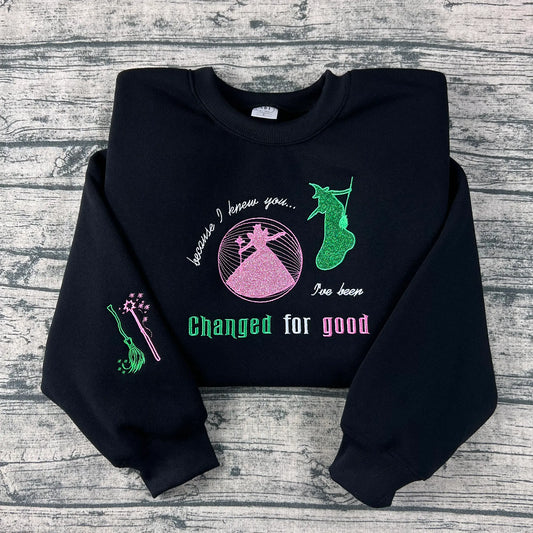 Magical Friendship Glitter Embroidered Sweatshirt – Cozy Theater Fan Apparel