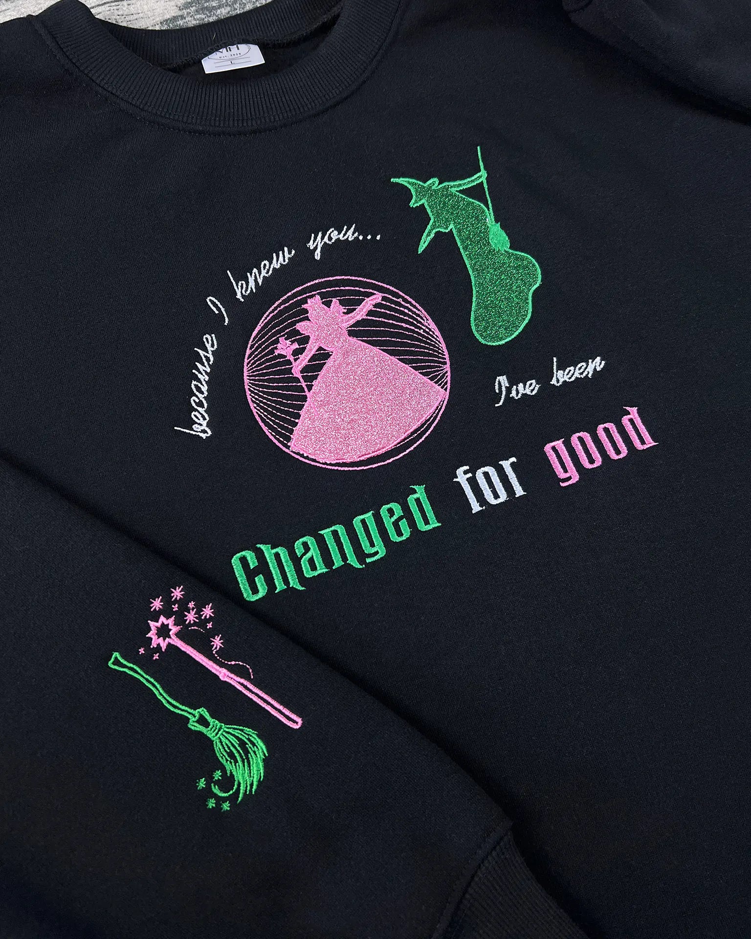 Magical Friendship Glitter Embroidered Sweatshirt – Cozy Theater Fan Apparel