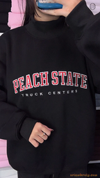 Custom Arched Varsity Collegiate Embroidered Oversized Mock Neck Sweatshirt