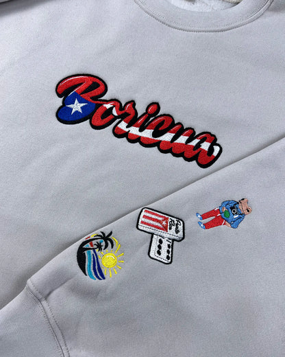 Boricua Embroidered Sweatshirt – Puerto Rican Heritage Crewneck, Cultural Pride Shirt, Island Roots Apparel