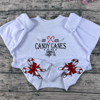 Candy Cane Embroidered Christmas Sweatshirt – Holiday Kringle Candy Co. Vintage Crewneck, Festive Holiday Sweater Gift
