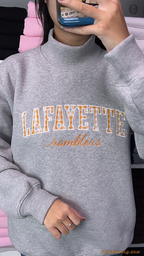 Custom Arched Varsity Collegiate Embroidered Oversized Mock Neck Sweatshirt