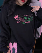 Wicked Embroidered Hoodie | Wizard of Oz Fan Sweatshirt | Defy Gravity Magic Sweater