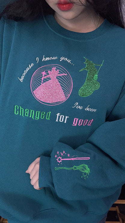 Magical Friendship Glitter Embroidered Sweatshirt – Cozy Theater Fan Apparel