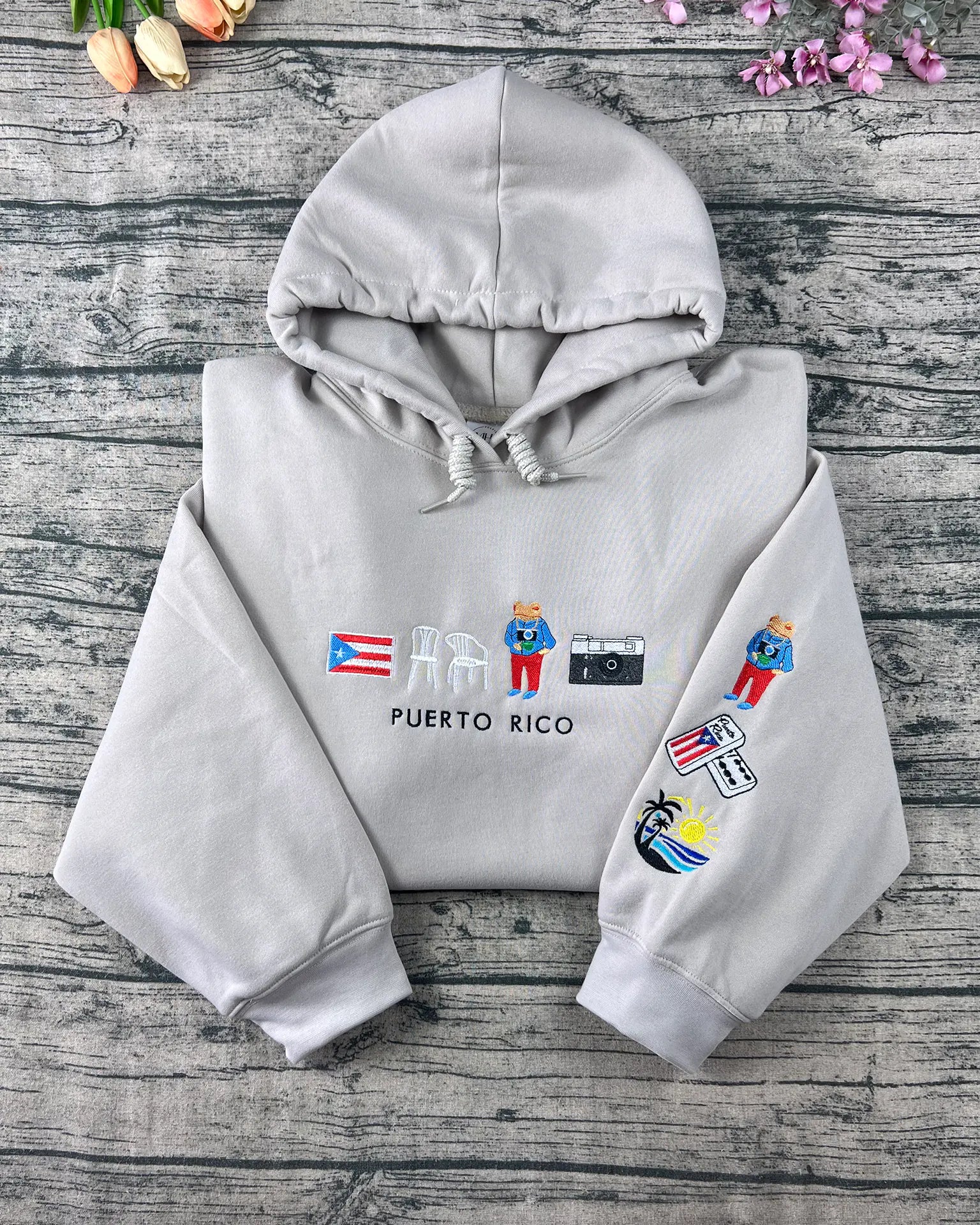 Puerto Rico Embroidered Crewneck | Custom Hoodie & Sweatshirt | Personalized Puerto Rico Shirt Gift