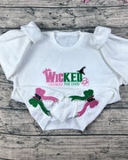 Wicked 2025 Glitter Embroidered Sweatshirt | Appliqué Embroidery | Wizard of Oz Crewneck