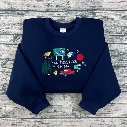 Hoa Hoa Hoa Season Embroidered Sweatshirt – Twilight-Inspired Cozy Fleece Blend