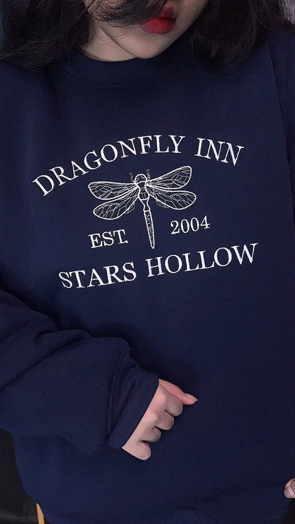 Dragonfly Inn Stars Hollow Embroidered Sweatshirt – Gilmore Girls Inspired Cozy Crewneck