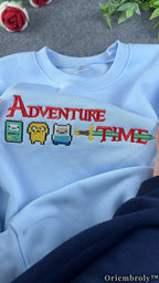Fantasy Adventure Embroidered Hoodie | Whimsical Cartoon Fleece Hoodie