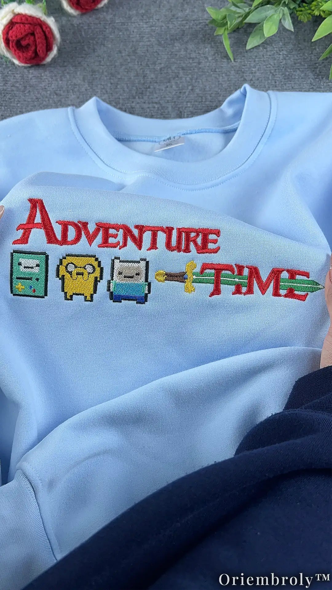 Fantasy Adventure Embroidered Hoodie | Whimsical Cartoon Fleece Hoodie
