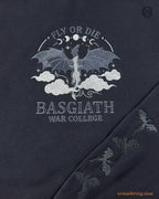 Fly Or Die Dragon Basgiath War College Embroidered Soft Pink Sweatshirt
